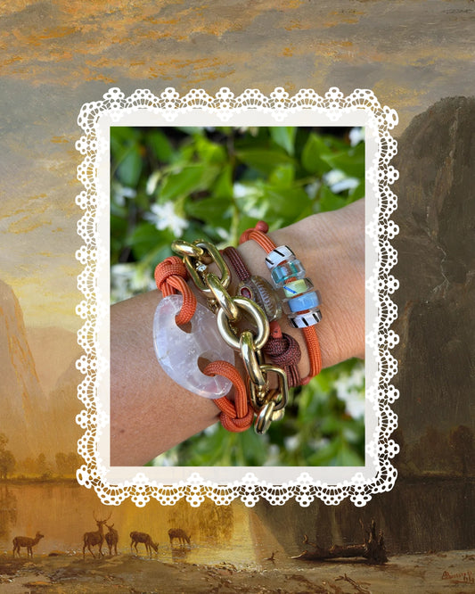 Paracord Bracelet with Hand-blown Glass Beads