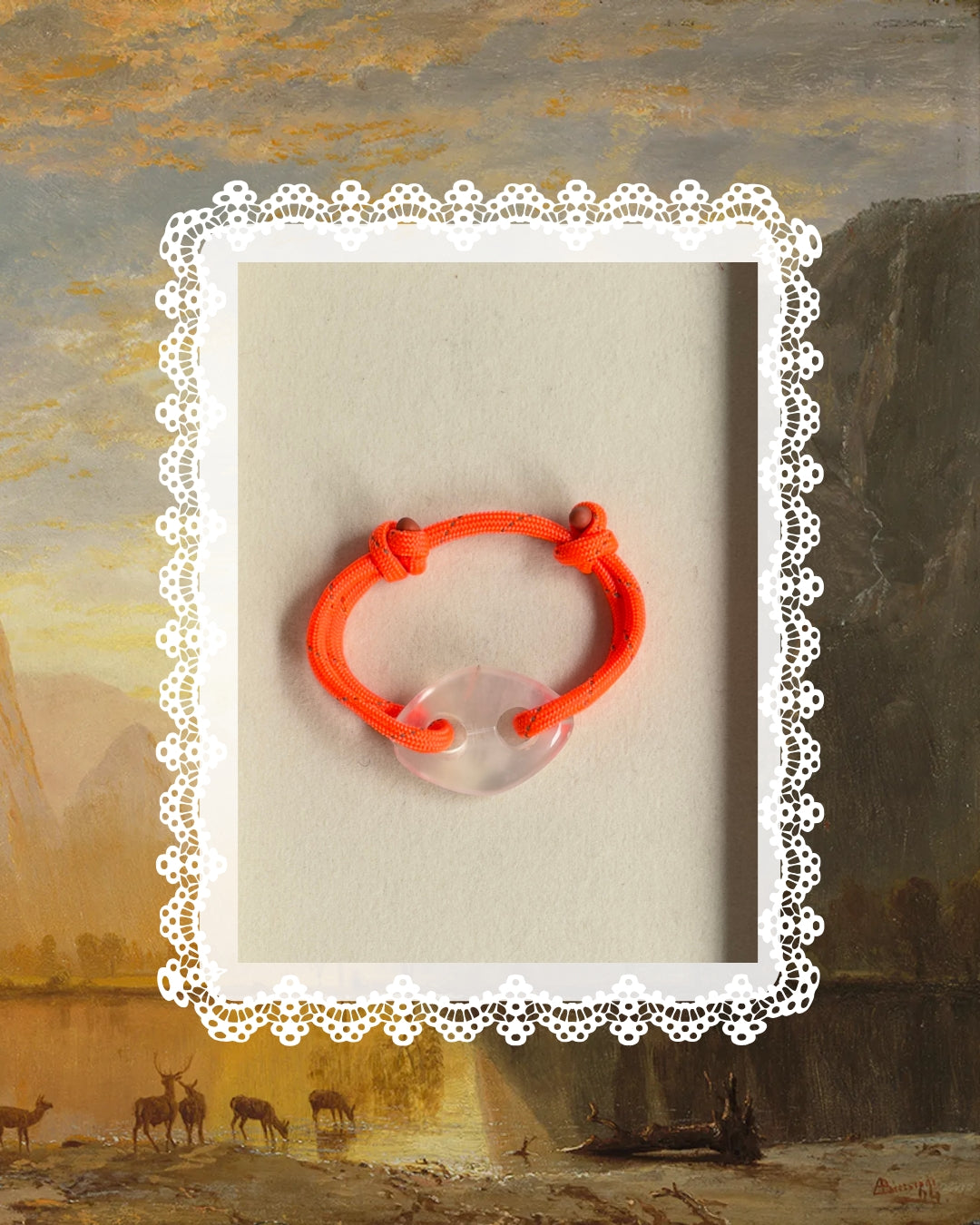 Paracord Bracelet with Clear Quartz Mariner Link