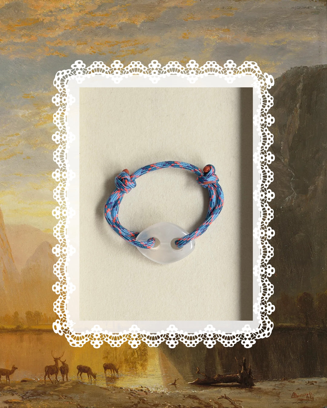 Paracord Bracelet with Clear Quartz Mariner Link