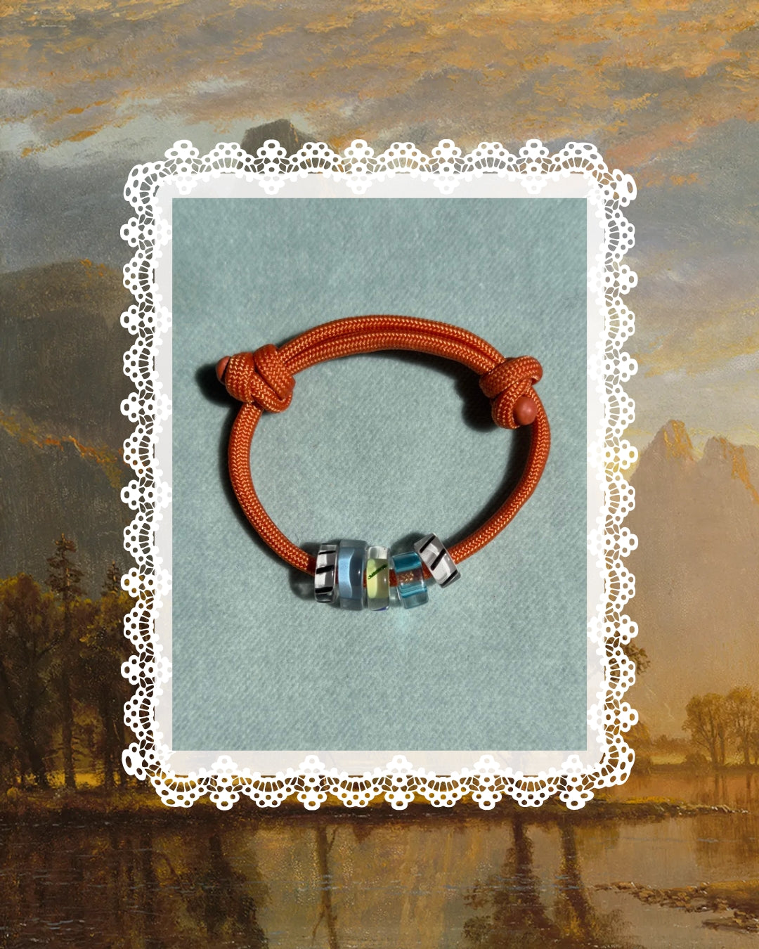 Paracord Bracelet with Hand-blown Glass Beads