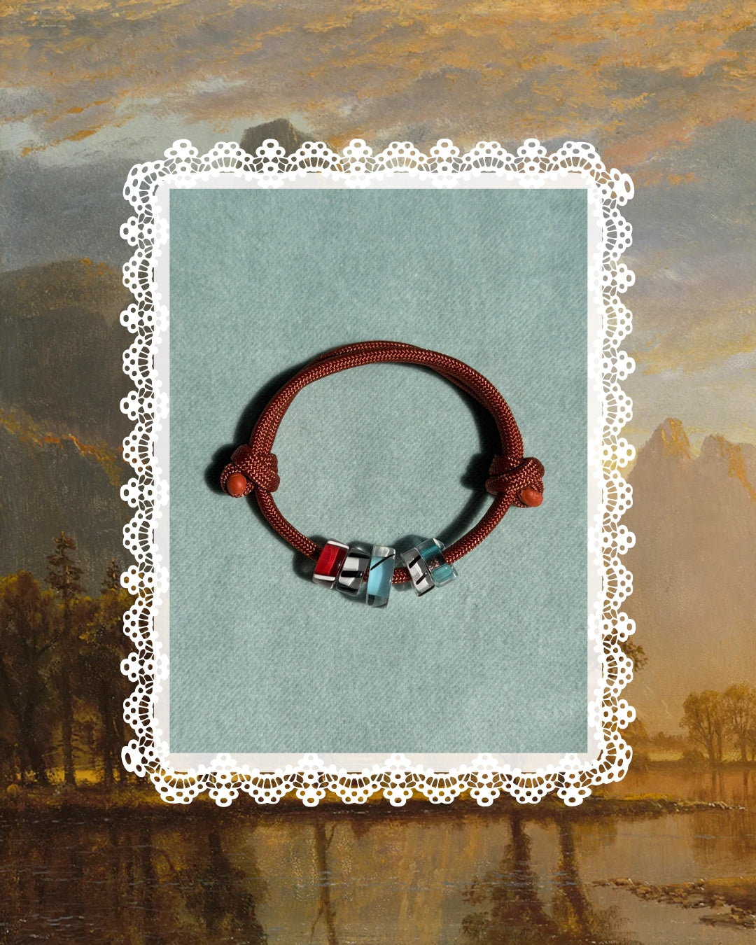 Paracord Bracelet with Hand-blown Glass Beads