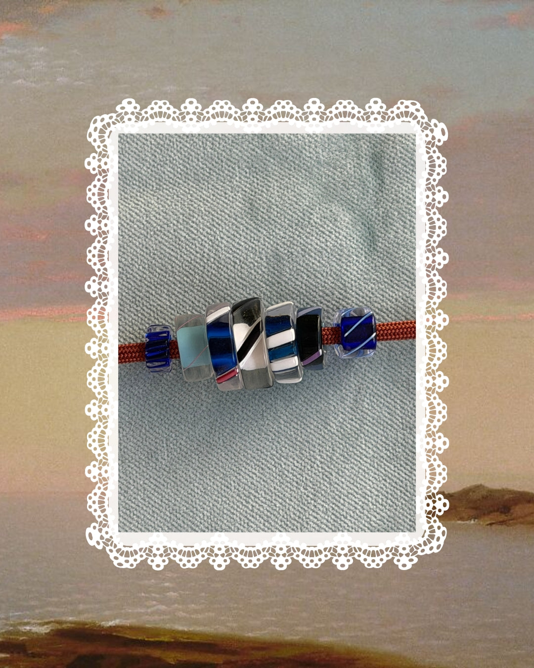 Paracord Necklace with Hand-blown Glass Beads