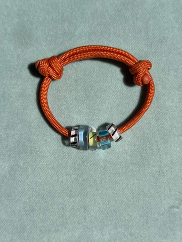Paracord Bracelet with Hand-blown Glass Beads