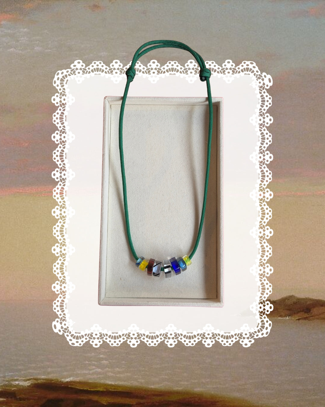 Paracord Necklace with Hand-blown Glass Beads