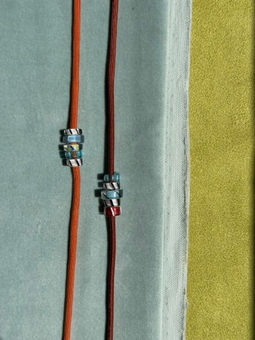 Paracord Bracelet with Hand-blown Glass Beads