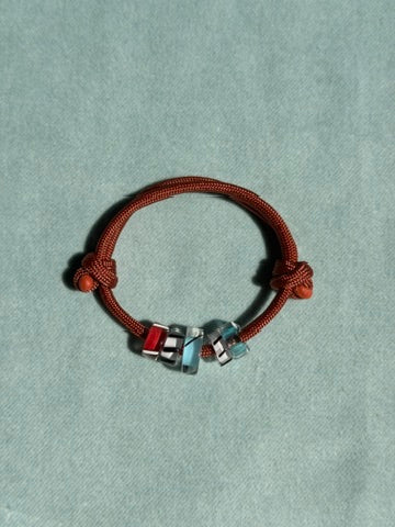 Paracord Bracelet with Hand-blown Glass Beads