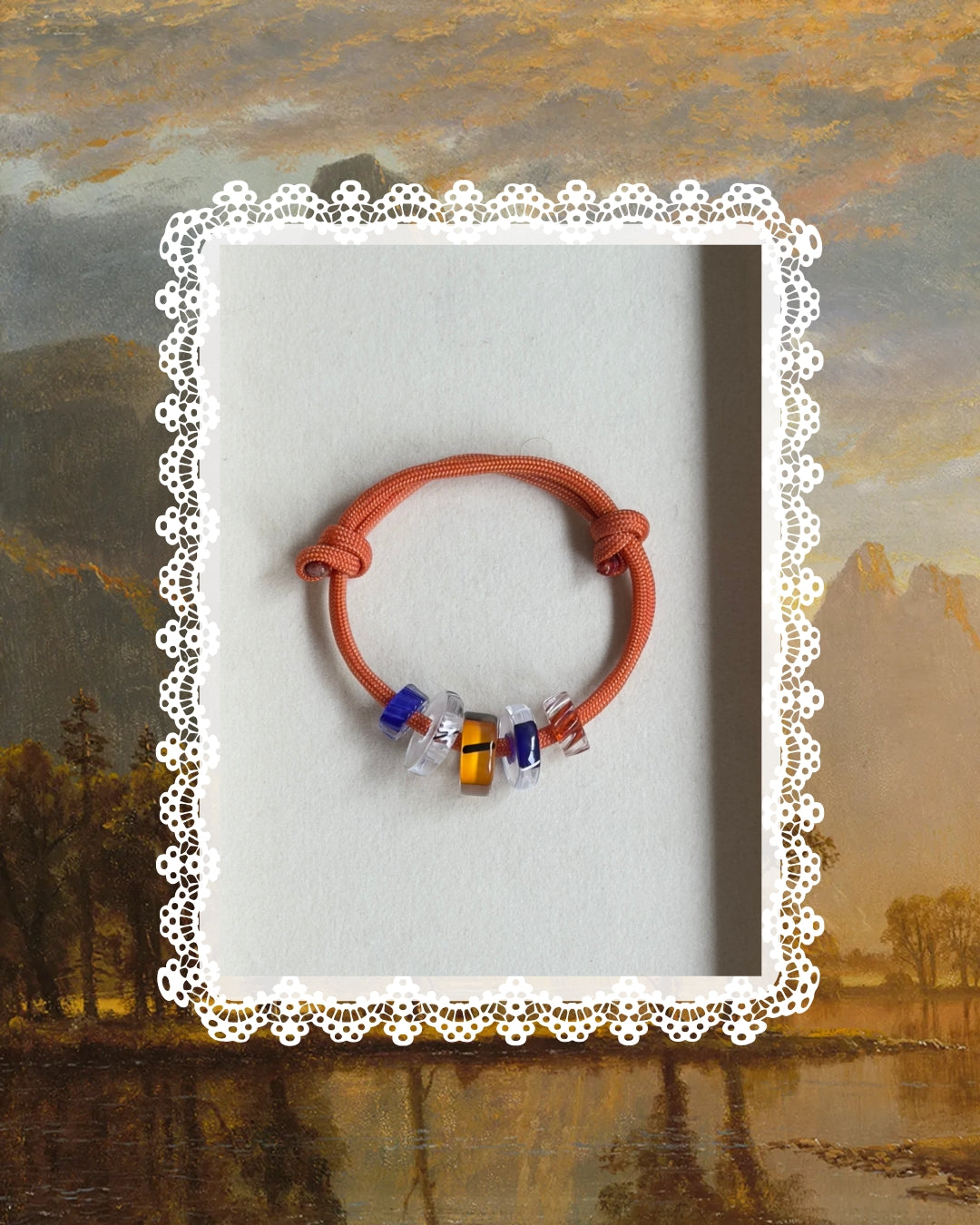Paracord Bracelet with Hand-blown Glass Beads